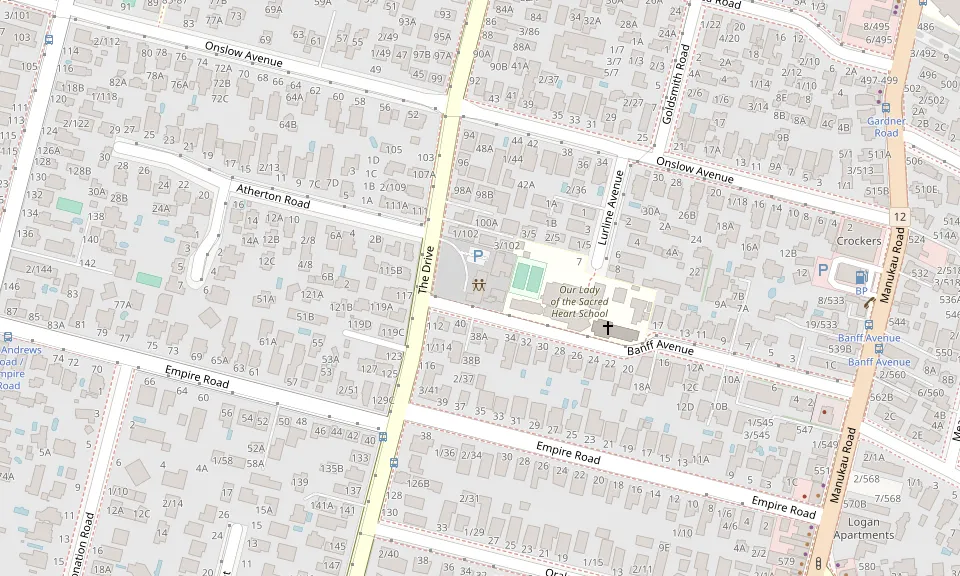 Street map showing ReBoot Health at 104 The Drive, Epsom